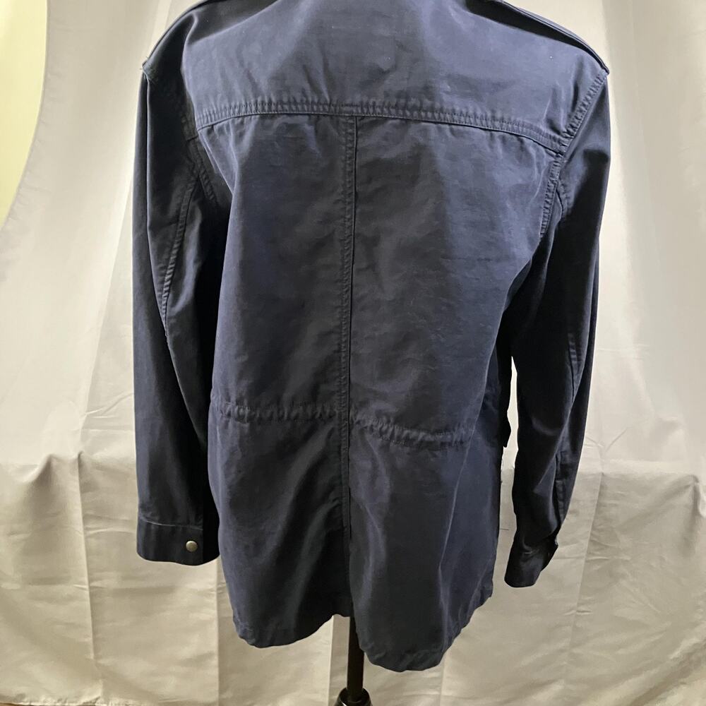 GAP Utility Jacket Womens Large Blue True Indigo Button Up Military Style Cotton - Picture 7 of 16